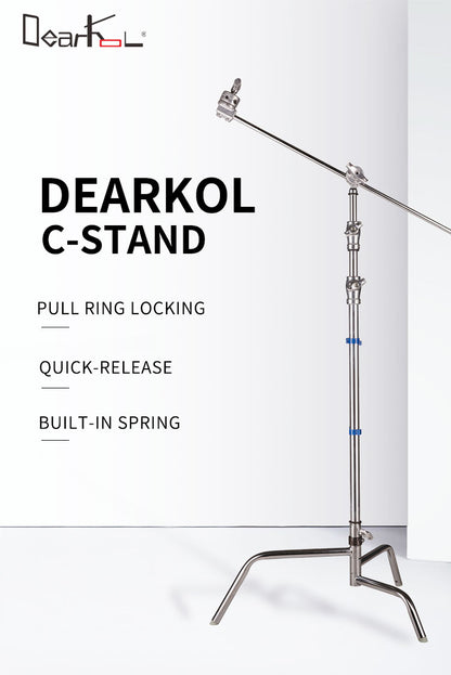 Dearkol DC-1 Unique Collar 3290mm Quick Release Turtle Base C Stand, Detachable Leg