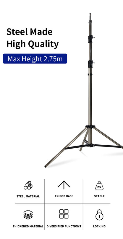 Dearkol MZ-3000S 2650mm Light Stand Silver, Steel Made High Quality