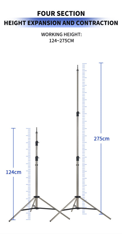 Dearkol MZ-3000S 2650mm Light Stand Silver, Steel Made High Quality