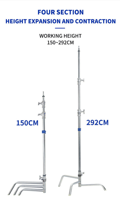 Dearkol DC-1 Unique Collar 3290mm Quick Release Turtle Base C Stand, Detachable Leg