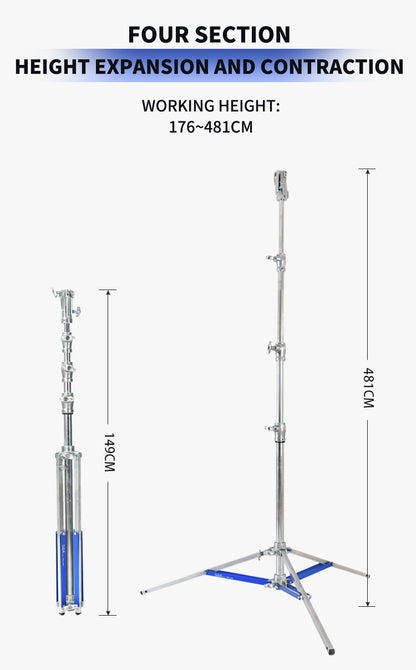 Dearkol MYC-1045 4580mm Unique Collar Combo Stand,Four Sections, One Leveling Leg