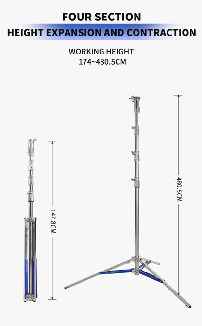 Dearkol MYB-1045, 4580mm Combo Stand ,Four Sections, One Extension Leg, Load capacity: 40kg/88 lbs