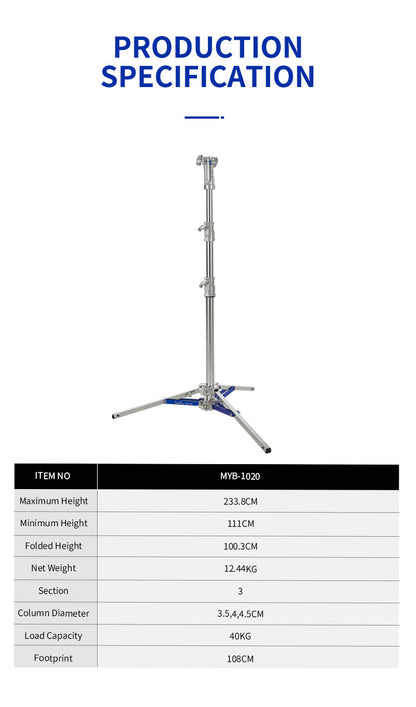 Dearkol MYB-1020, 2200mm Combo Stand,Three Sections, One Extension Leg, Load capacity: 40kg/88 lbs