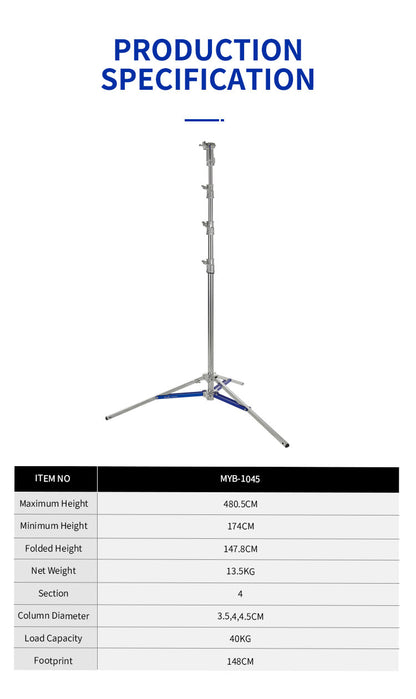 Dearkol MYB-1045, 4580mm Combo Stand ,Four Sections, One Extension Leg, Load capacity: 40kg/88 lbs