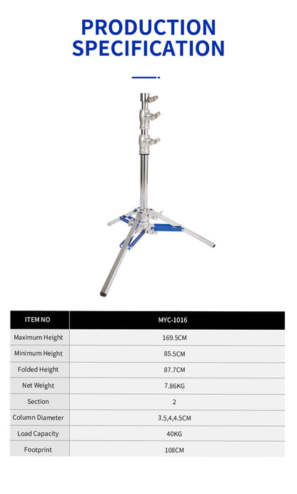 Dearkol MYC-1016 1600mm Slider Stand, 2 Sections, One Extension Leg, Load capacity: 40kg/88 lbs