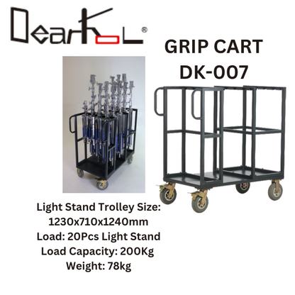 Dearkol DK-007 Grip Cart - Light Stands Trolley Heavy Duty Steel Aluminum